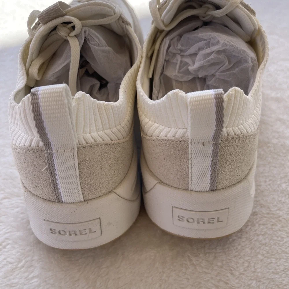 Sorel Womens Size 10 ONA 503 Low Knit Sea Salt Chalk Platform Shoes Sneakers
